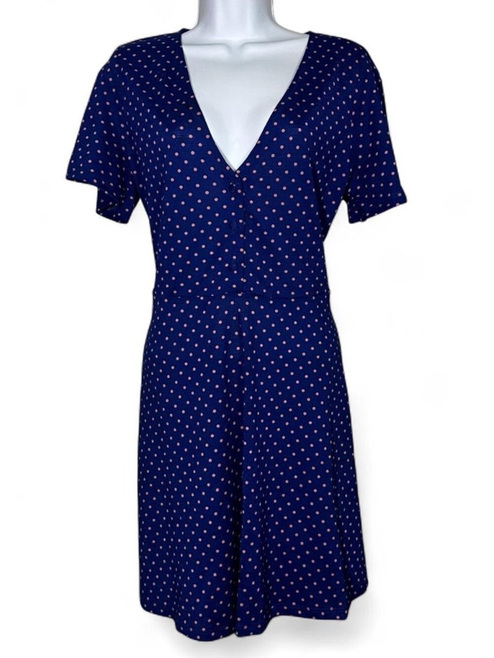 Zara Polka Dot Mini Dress in Cobalt Blue